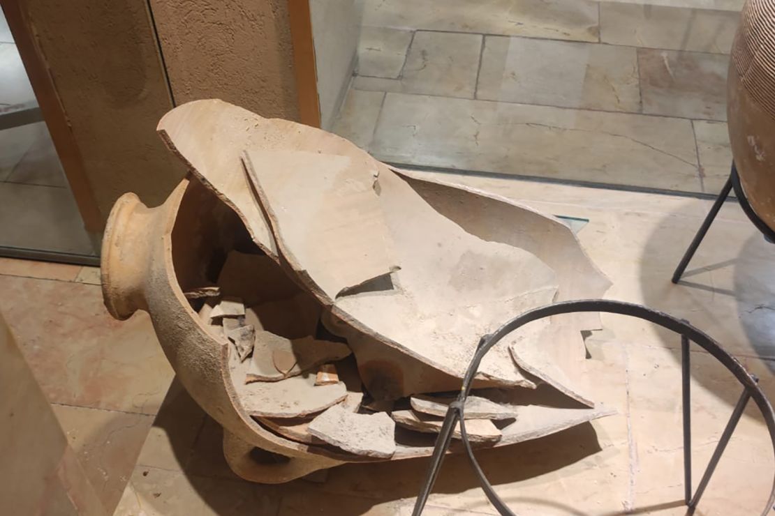 The jar, which is at least 3,500 years old, was left in pieces at the Hecht Museum last month.