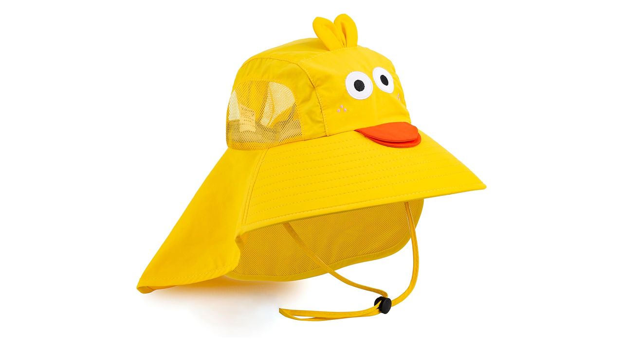 A photo of a yellow Heeipoo Kids Sun Hat