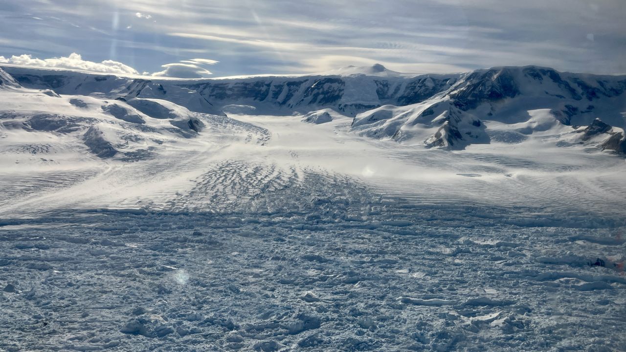 Hektoria Glacier terminus in February 2024 during field work in the Larsen B embayment. The glacier continues to calve giant icebergs into the sea.