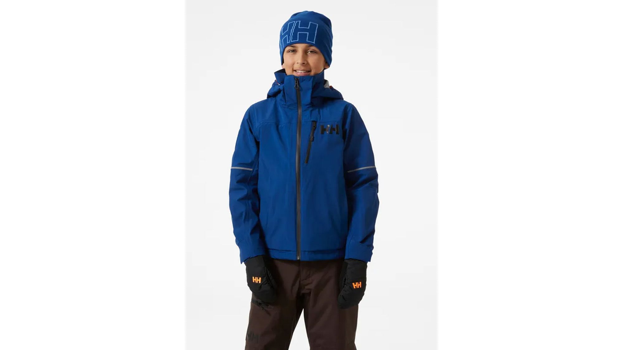 Junior Ski Jacket - Yellow nylon junior ski jacket with logo