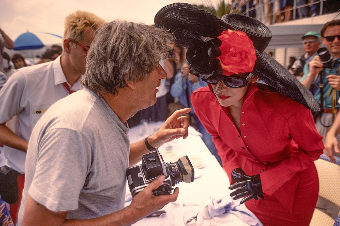 Ridgers managed to capture stars such as photographer Helmut Newton, snapped here alongside a model called Jo at Carlton Beach in 1988, in their element.