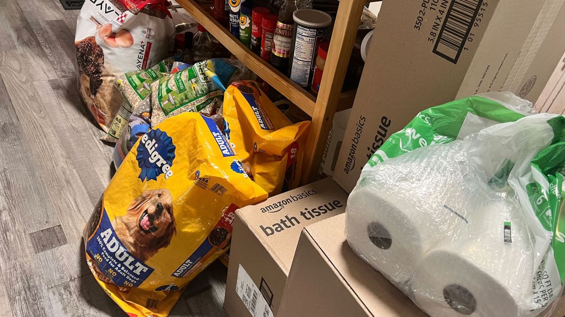 From dog food to paper towels, Herschel Wilson is building a stockpile of nonperishable goods for his family of five and three pets.