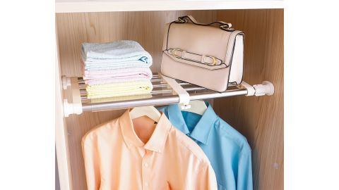 Hershii Tension Rack and Expandable Metal Rod Storage Rack