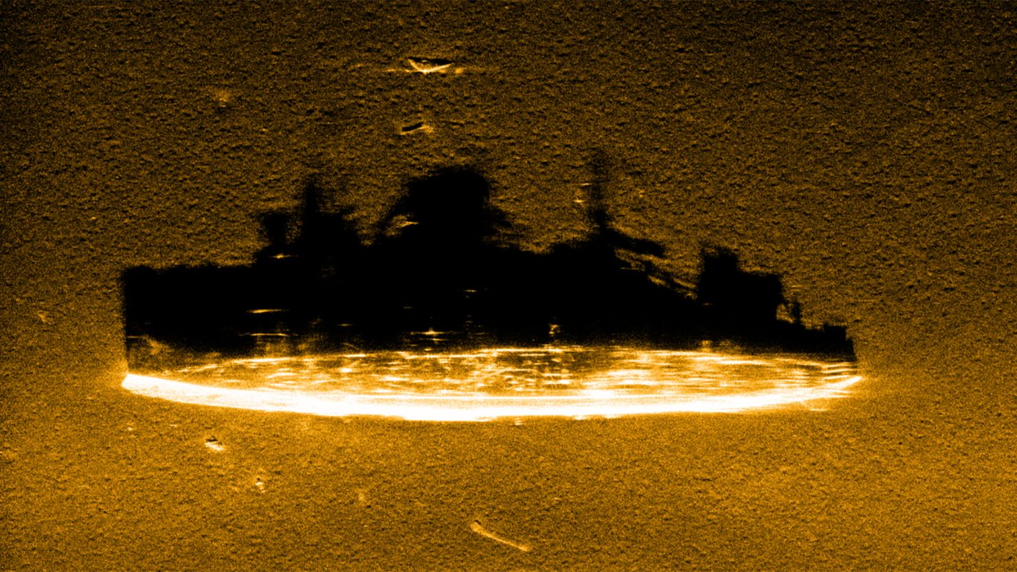 High-resolution sonar image showing the wreck of the USS Stewart.