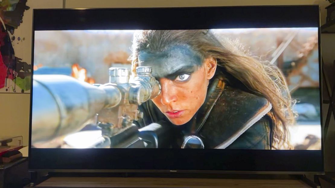 Hisense U9N TV playing Furiosa movie.