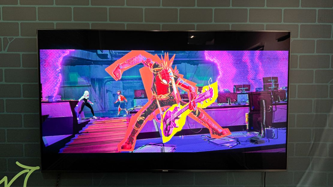 The Hisense U9N shows Spider-Punk in “Spider-Man Across the Spider-Verse.”