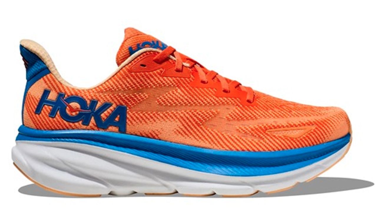 Hoka Men's Clifton 9 Shoes Vibrant Orange:Impala.jpg
