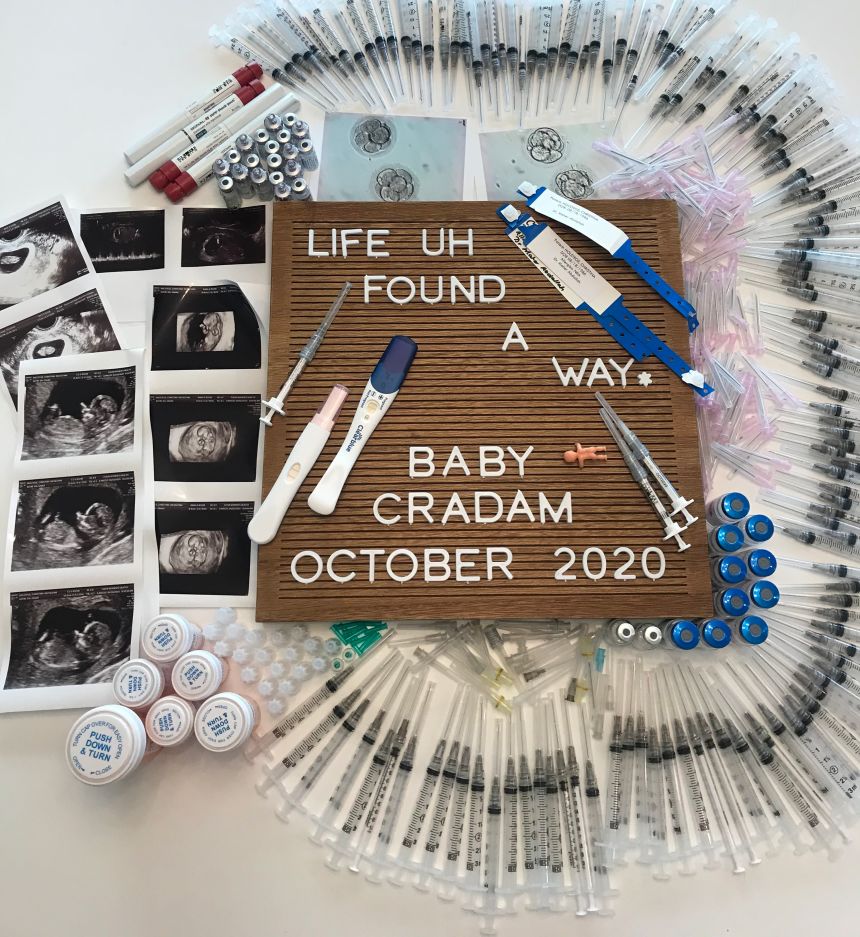 Christy Holstege and her husband celebrate successful in vitro fertilization.