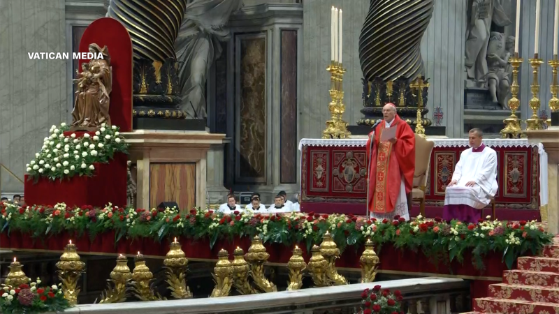 Watch Cardinal Giovanni Battista Re speak at Holy Mass