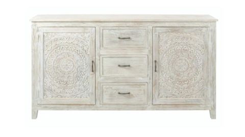 Home Decorators Club Chennai 3-Drawer White Wash Dresser