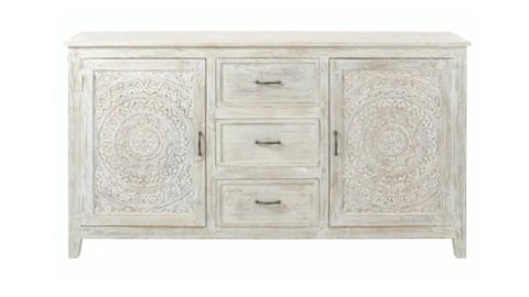 Home Decorators Club Chennai 3-Drawer White Wash Dresser