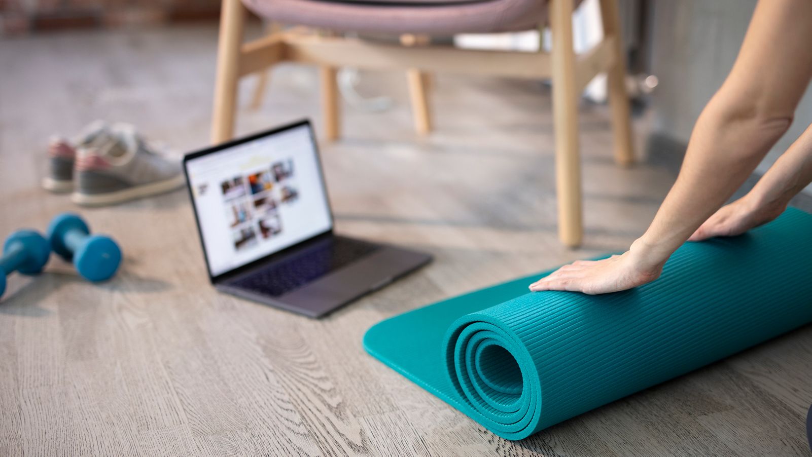 Home Gym Yoga Mat Rack Wooden, Freestanding Yoga Mat Storage