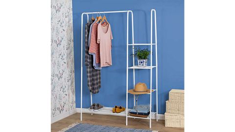 Honey-Can-Do Freestanding Closet with Clothes Rack and Shelves