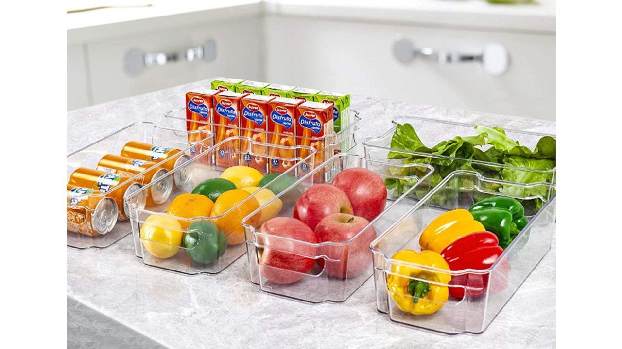 12 pieces Home Basics Large Plastic Fridge Bin, Clear - Food Storage  Containers - at 