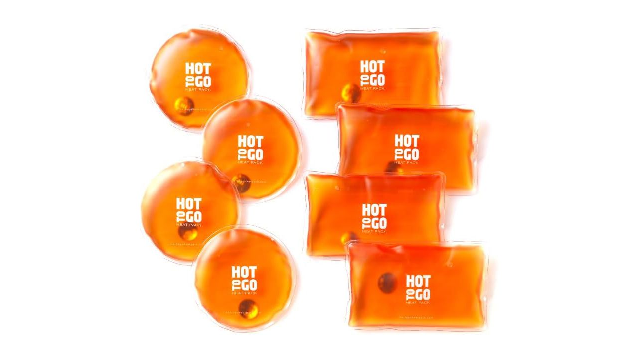 A photo of an eight pack of Hot to Go Reusable Heat Packs