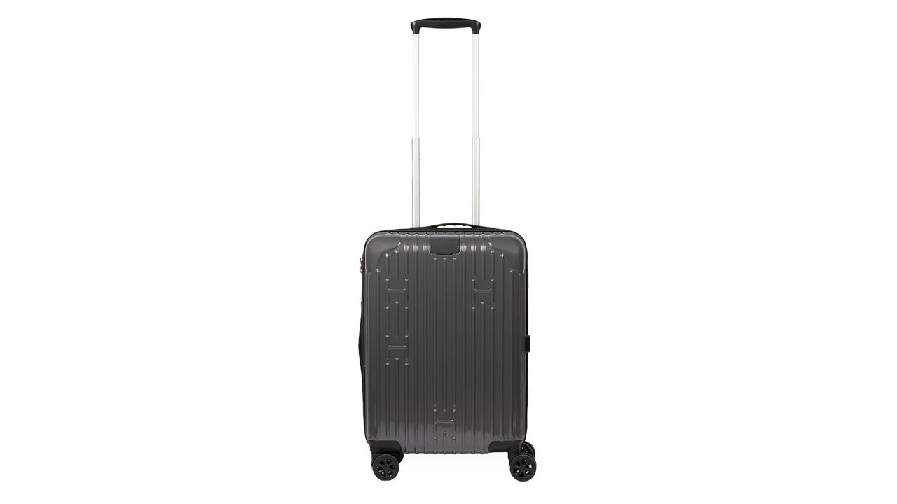 A photo of the Hotel Collection Carry-On Luggage with its trolley handle extended