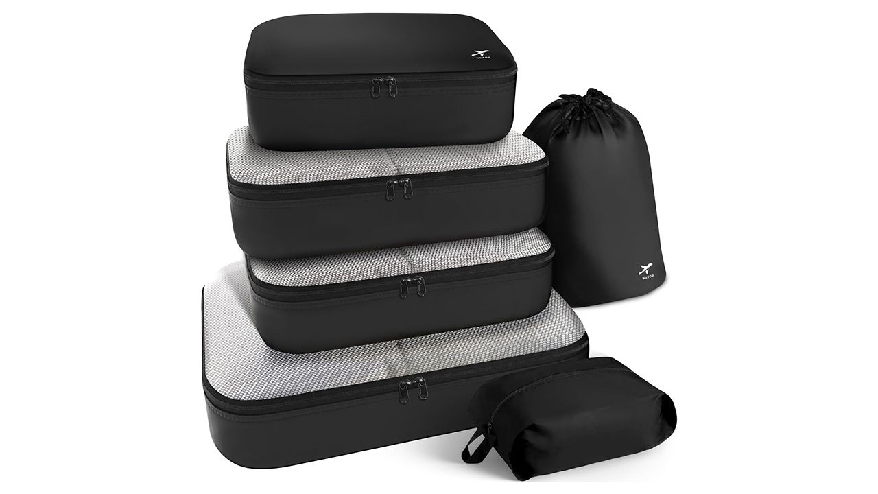 A photo of a set of six HOTOR packing cubes