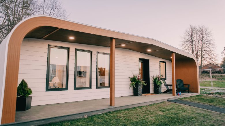 In late 2022, the University of Main unveiled the “BioHome3D,” a 600-square-foot single-family unit which it says is the world’s first 3D-printed 100% bio-based home. <strong>Click through the gallery to see inside.</strong>