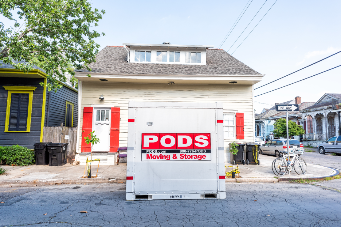 PODS storage container outside a home in New Orleans