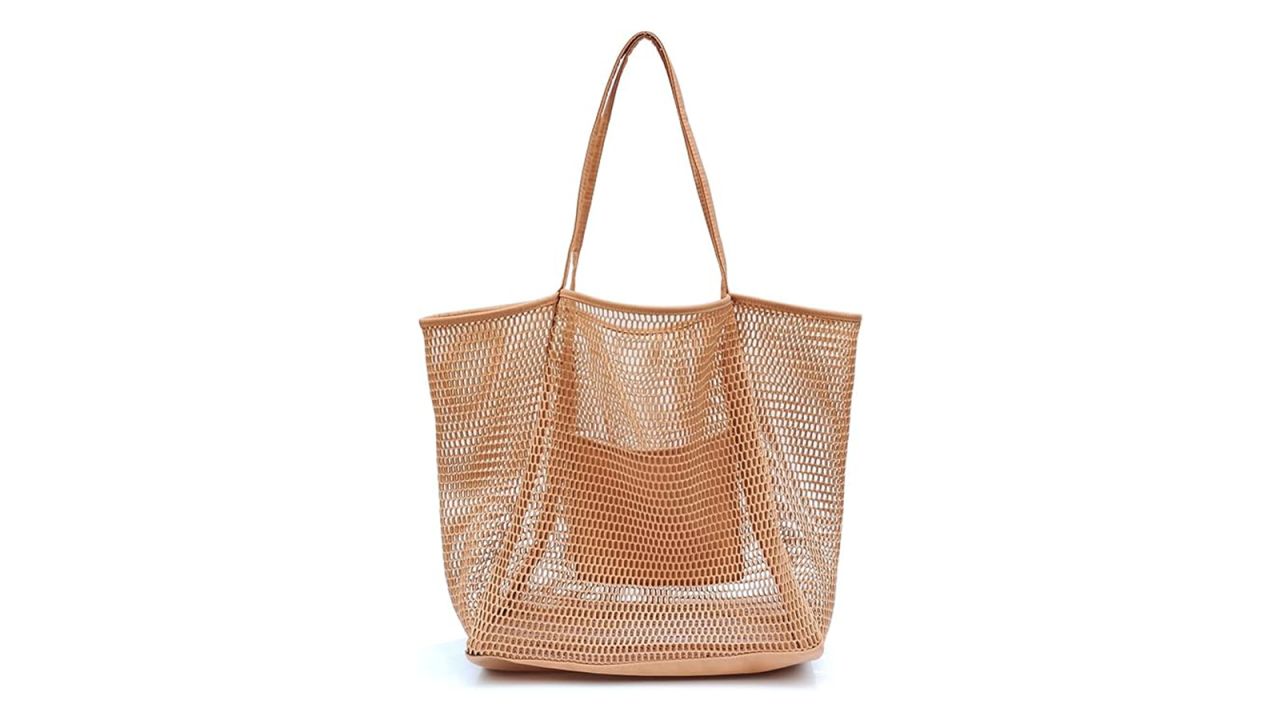 Hoxis Mesh Beach Tote Womens Shoulder Handbag cnnu