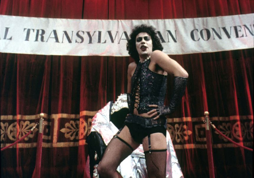Tim Curry in "The Rocky Horror Picture Show" from 1975.