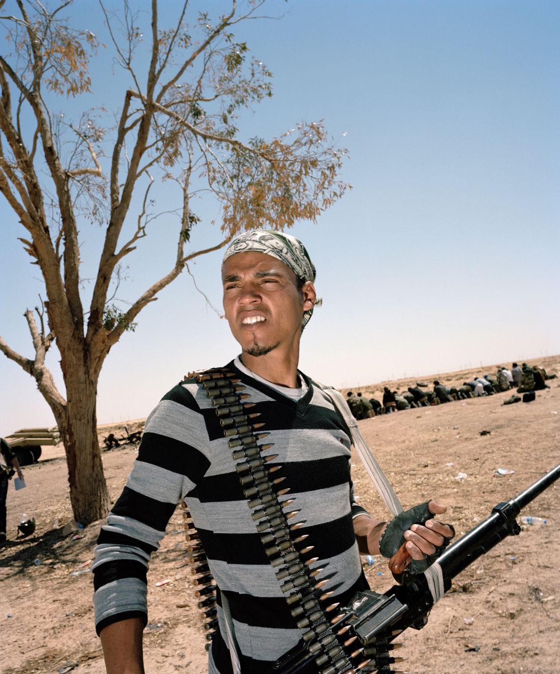 An anti-Gaddafi combatant during the Libyan civil war, April 2011.