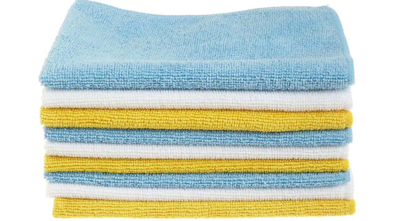 Amazon Basics Microfiber Cleaning Cloths, Non-Abrasive, Reusable and Washable, Pack of 24