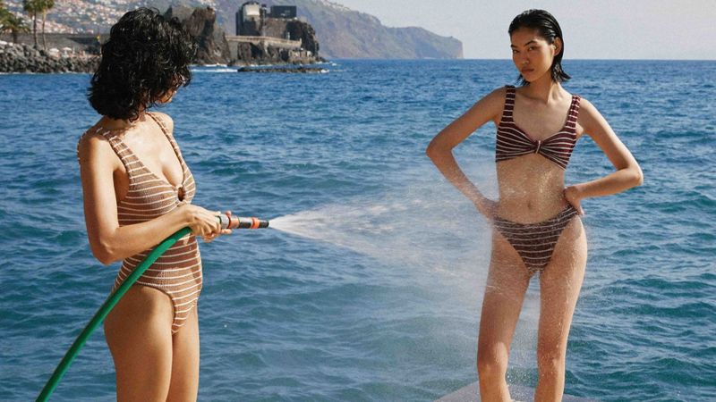 Summer Separate Swimsuit Short Sleeve V-Neck High Waist Bikini Beach Wear Bathing  Suit Wear XL for Women - China Sexy Swimwear and Bikini price