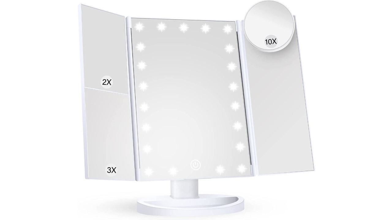 Vanity Planet - LED Mini Travel Mirror - White
