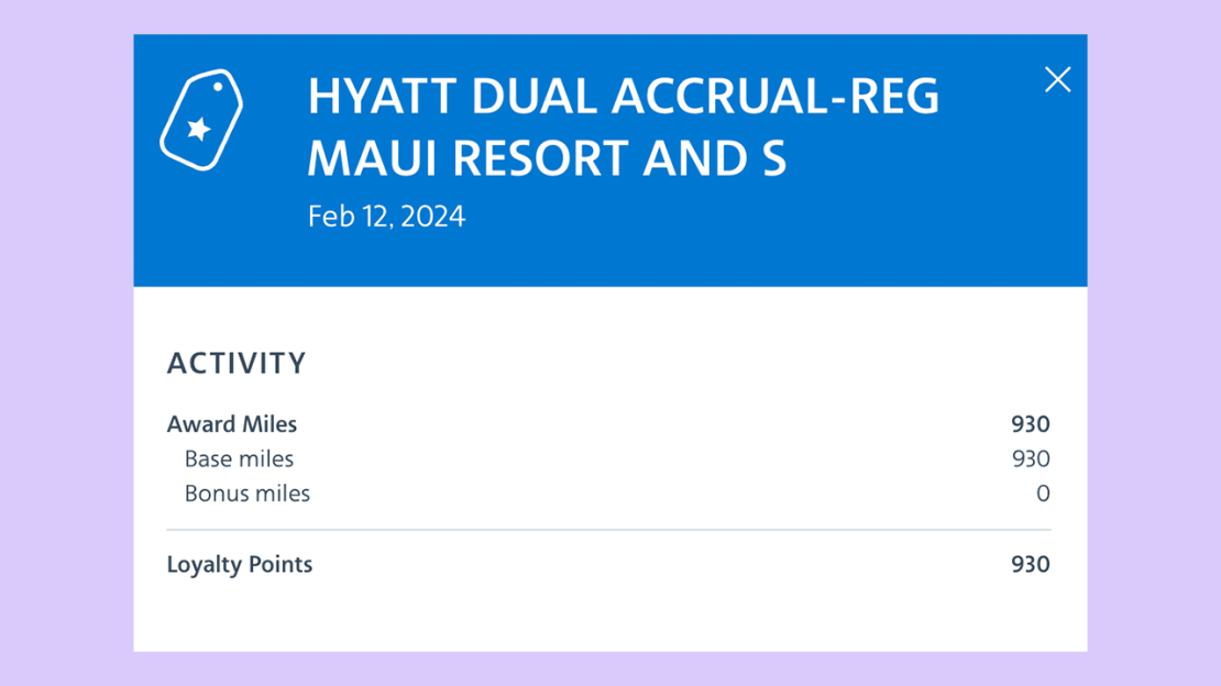 Hyatt dual accural