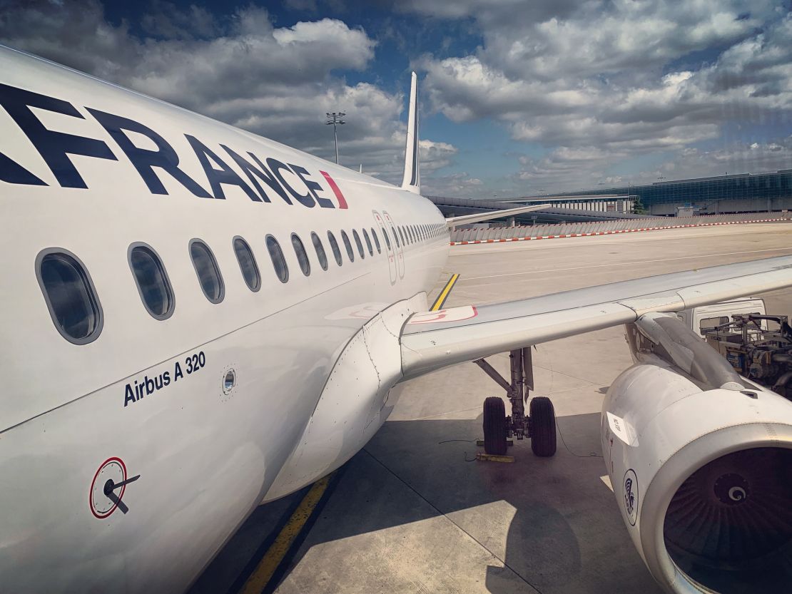 A photo of the side of an Air France Airbus A320 aircraft
