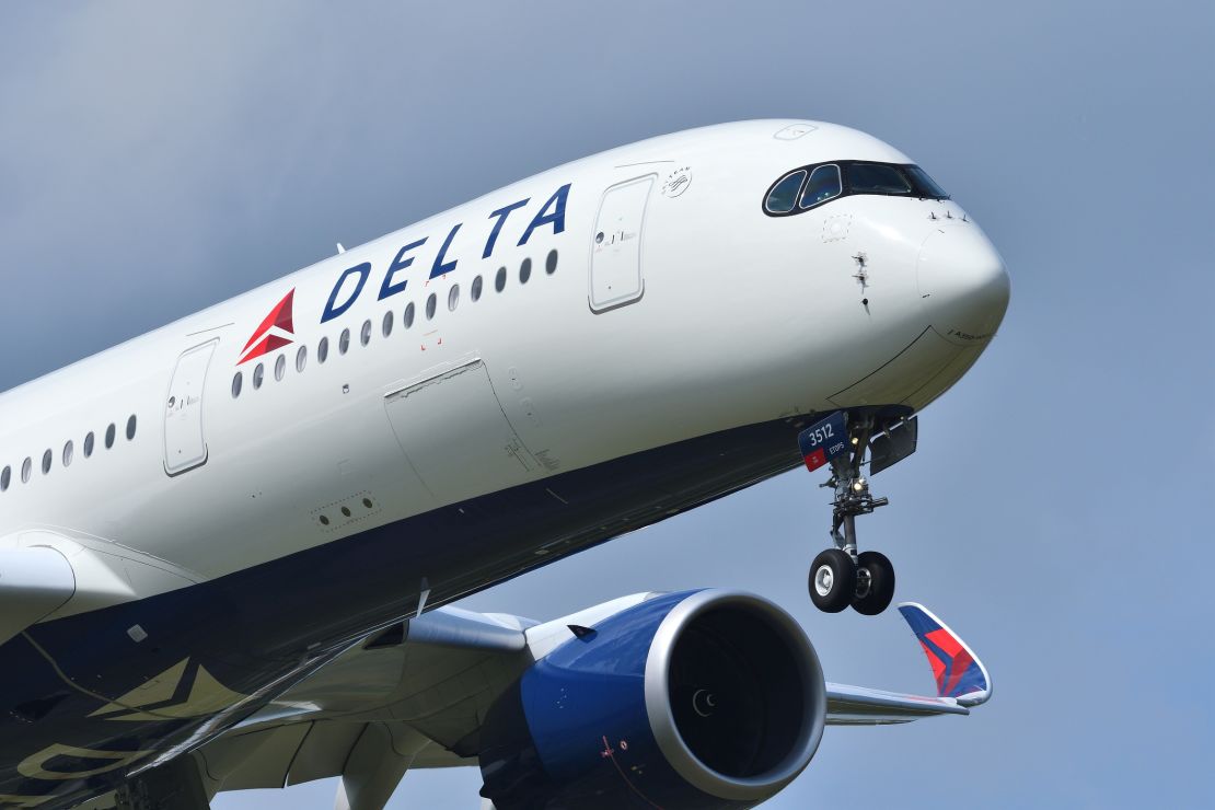 A photo of a Delta Air Lines Airbus A350-900 passenger airplane