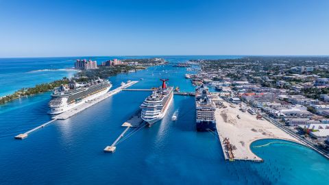 A photo of cruise ships in Nassau, Bahamas