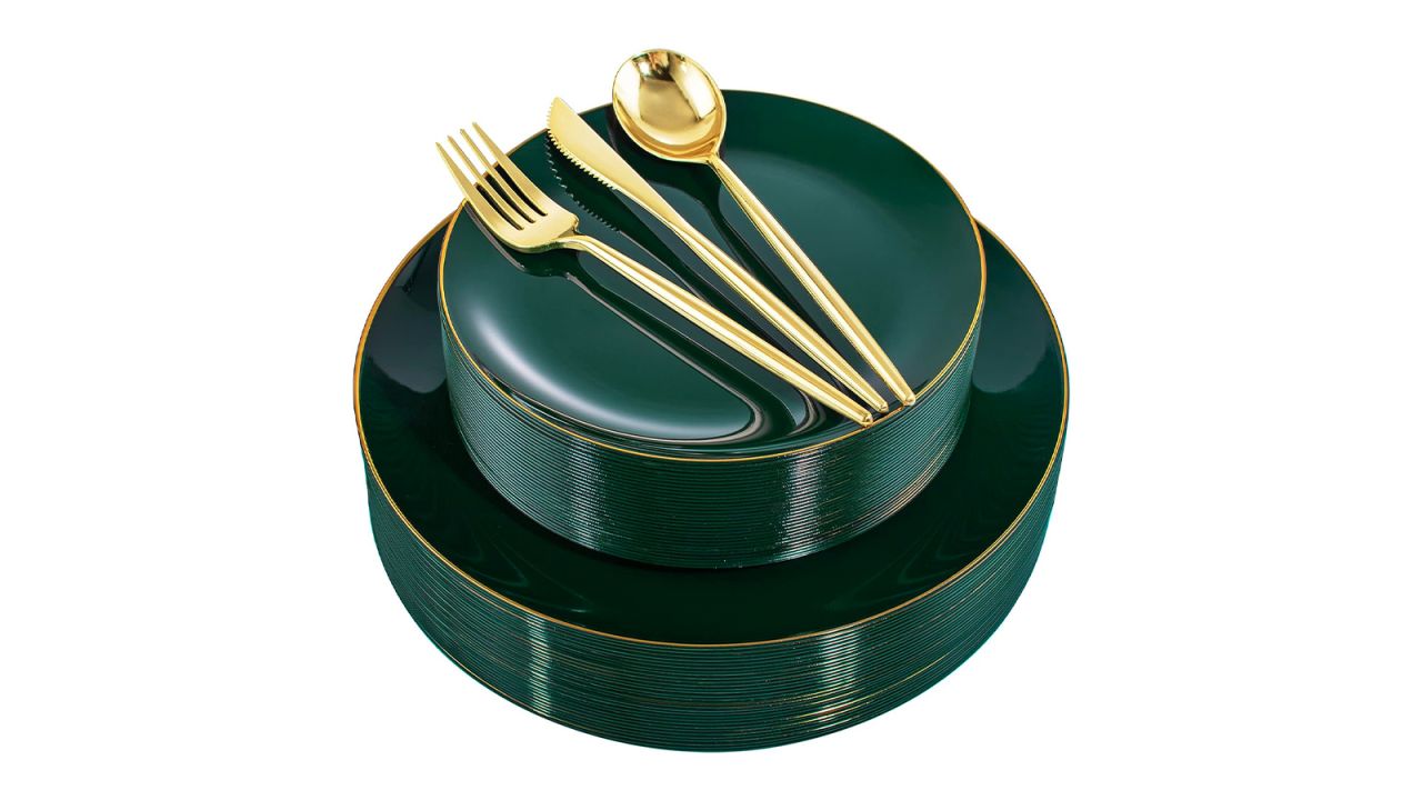 I00000 Gold and Green Disposable Dinnerware cnnu.jpg