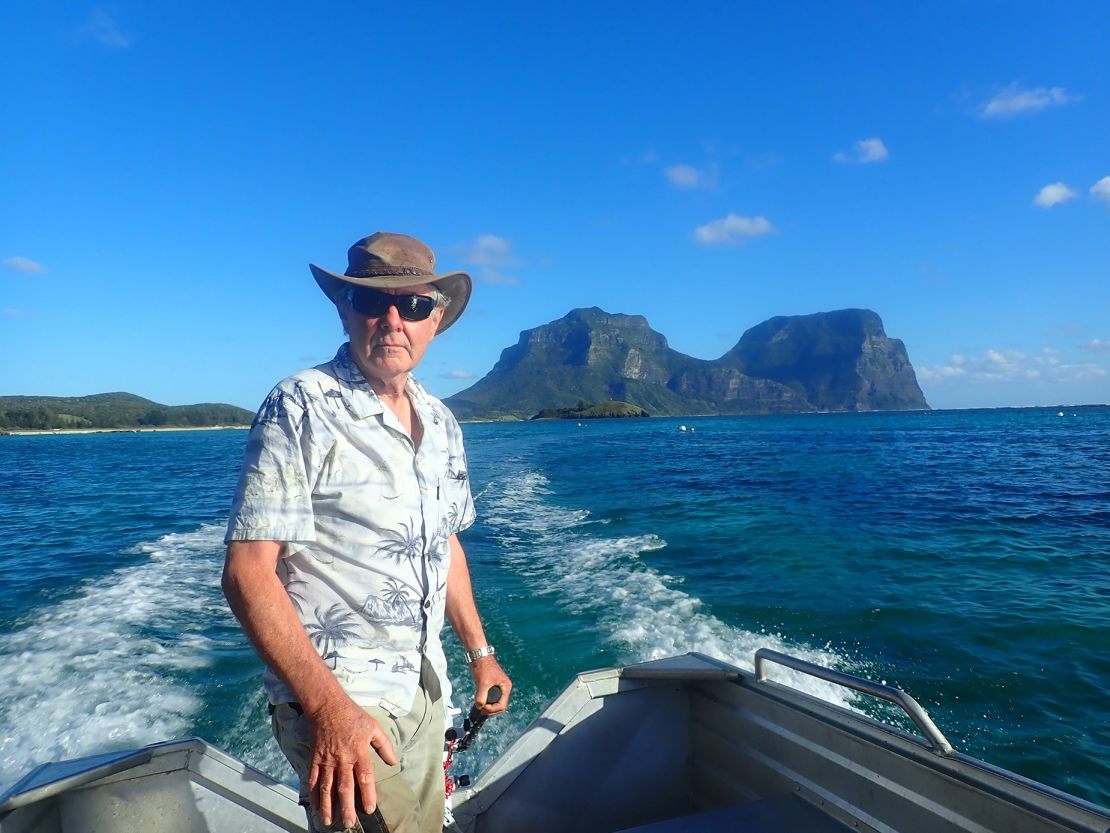 Ian Hutton boating near Lord Howe Island.