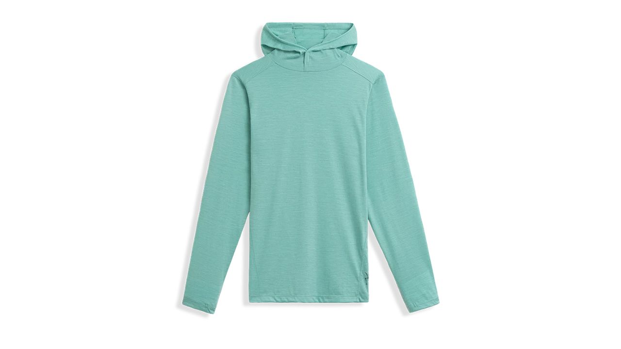 A photo of an Ibex Hoodie in green