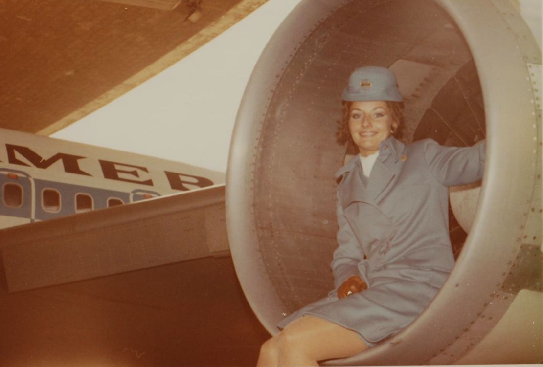 Ilona Zahn, pictured here sitting on a Boeing 707, loved working for Pan Am.