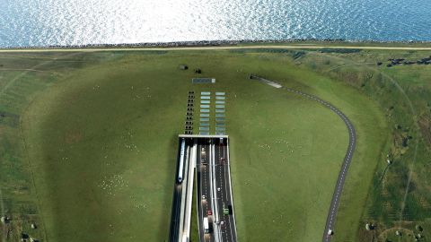 <strong>Fehmarnbelt Tunnel: </strong>Denmark and Germany are building what will be the world's longest immersed tunnel. This rendering shows what it'll look like on the Danish side once complete.