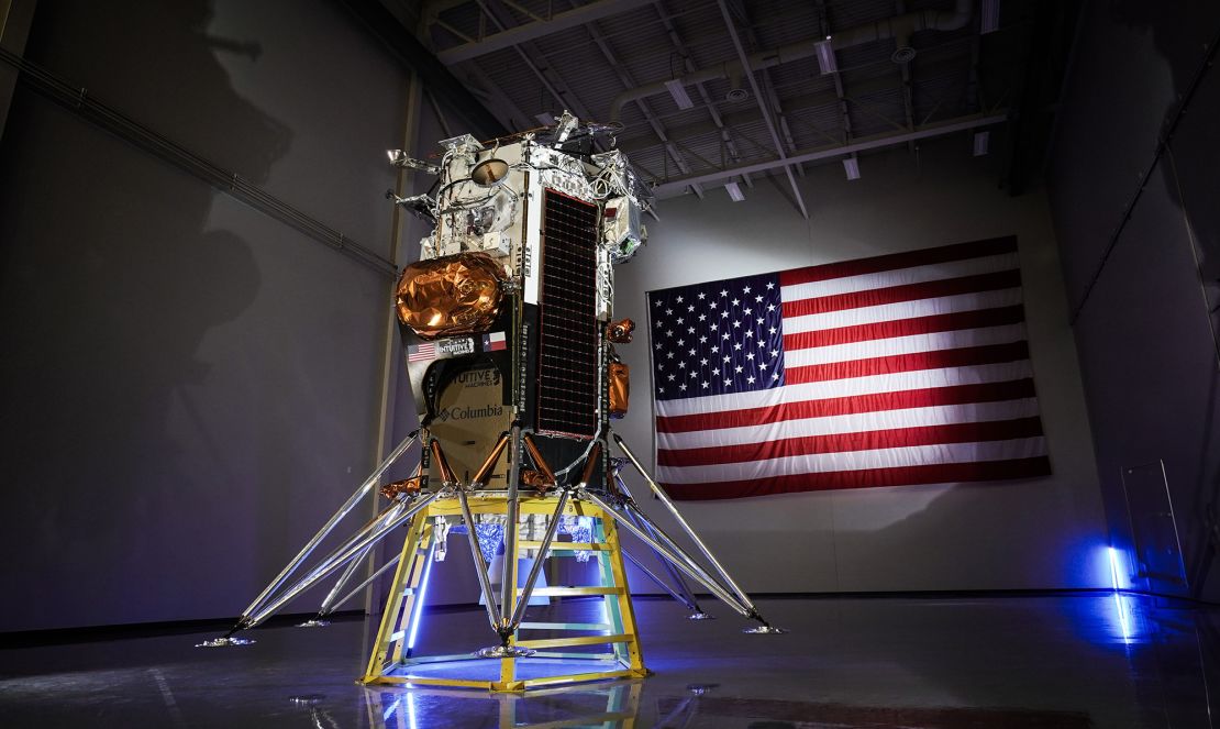 Nicknamed Odie, the spacecraft is roughly the size of a telephone booth and equipped with its own engine. Houston-based Intuitive Machines developed the Nova-C moon lander under a NASA initiative.