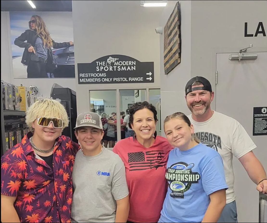 Jason Kelvie (right) and his family went target shooting last August at Modern Sportsman in Burnsville, Minnesota.