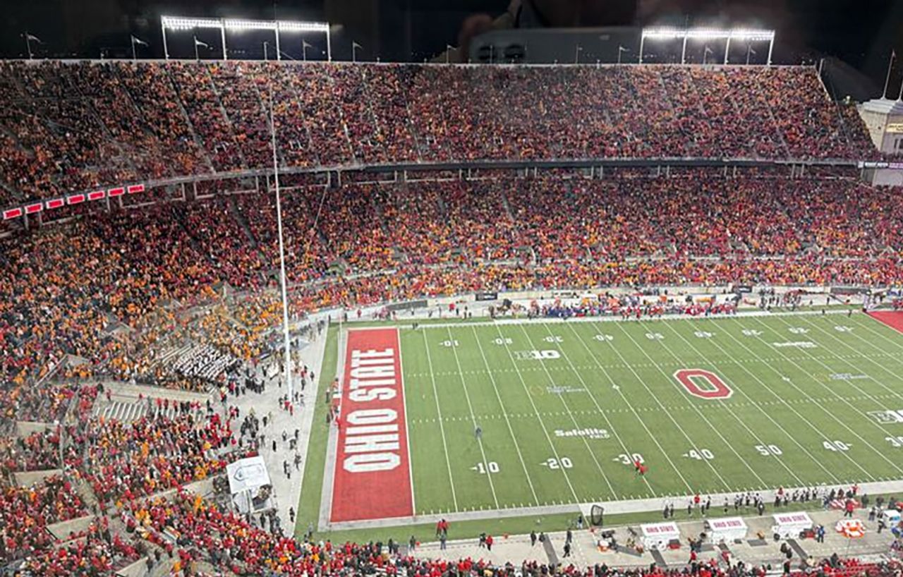 Tennessee and Ohio State fans fill Ohio Stadium on Saturday night.