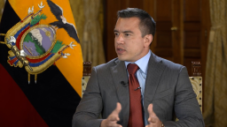 El presidente de Ecuador, Daniel Noboa, en entrevista con Fernando del Rincón, de CNN en Español.