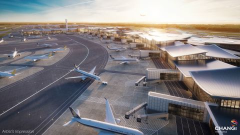 This artist's rendering shows Terminal 5’s overlaying leaf-style roof design.