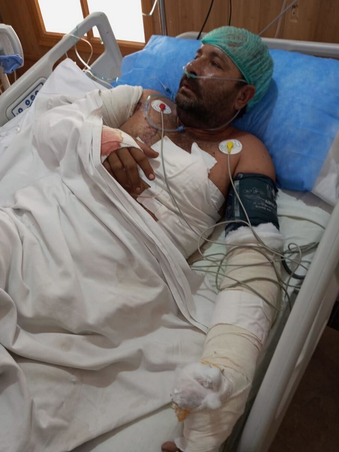 Truck driver Munir Ahmed, seen here on August 28, was shot five times after being stopped by members of the the Baloch Liberation Army. He was assumed dead, before doctors in Quetta, Balochistan’s biggest city, realized he was alive. He remains in critical condition.