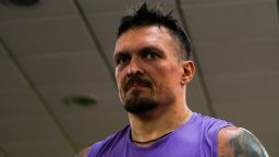 Oleksandr Usyk during boxing practice. 