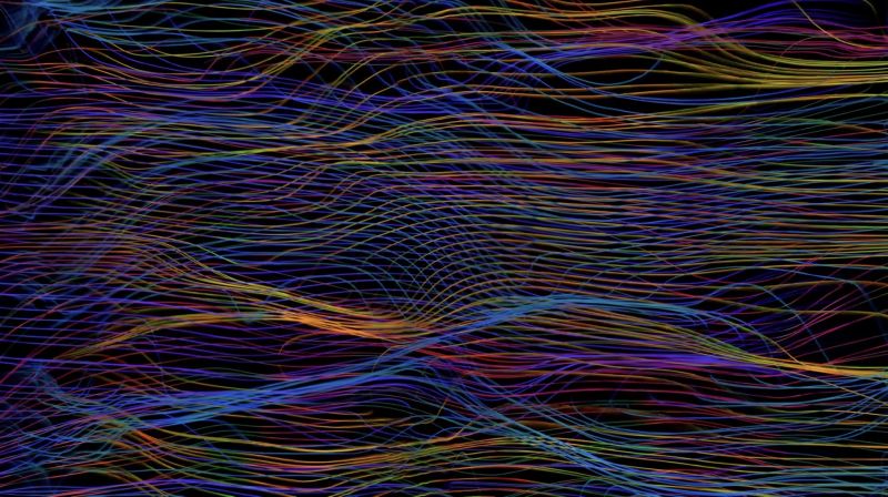 A still image of Krista Kim's art installation, 