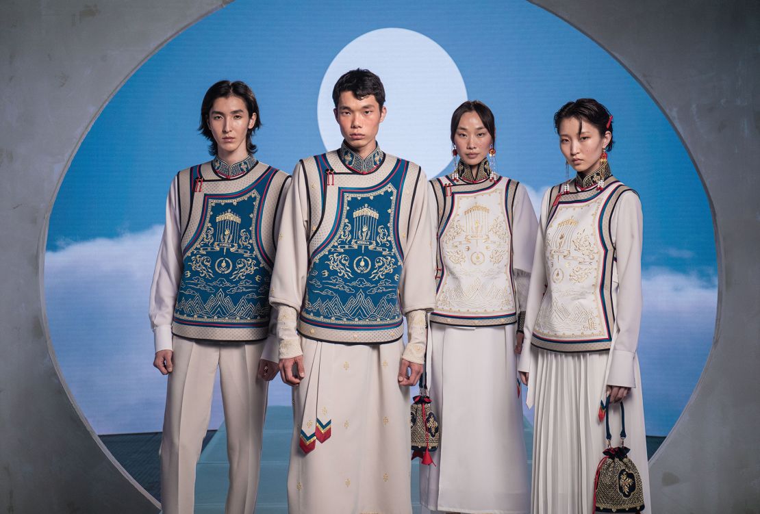 Mongolia's opening and closing ceremony outfits for the Paris 2024 Olympics.