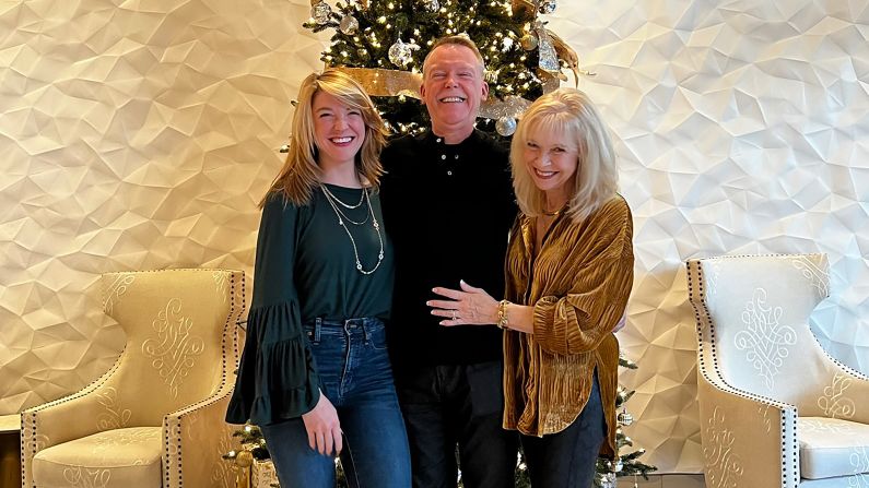<strong>Looking back and looking forward:</strong> "It was amazing how we met, and how things turned out," says Vickie. "And that we're still together, that's amazing too, we didn't really know each other -- we did, and we didn't. And yet we're still here." Here's Vickie and Graham with their daughter.