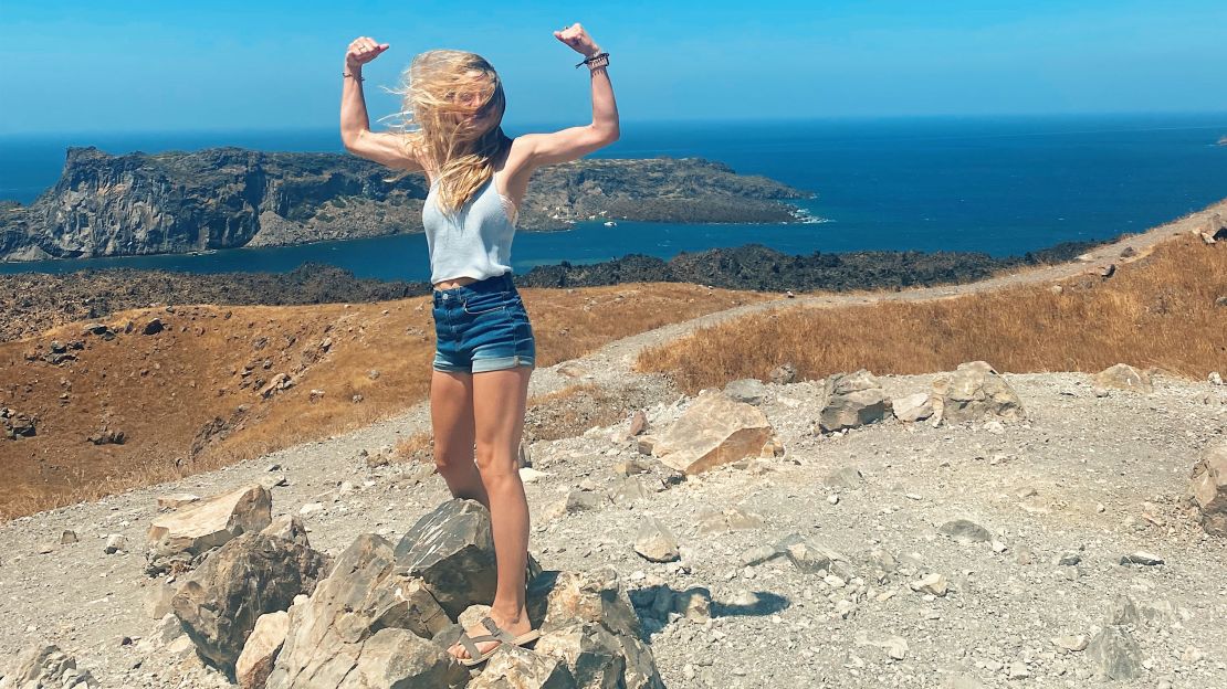 Katrina Barry hiking in Greece in 2022