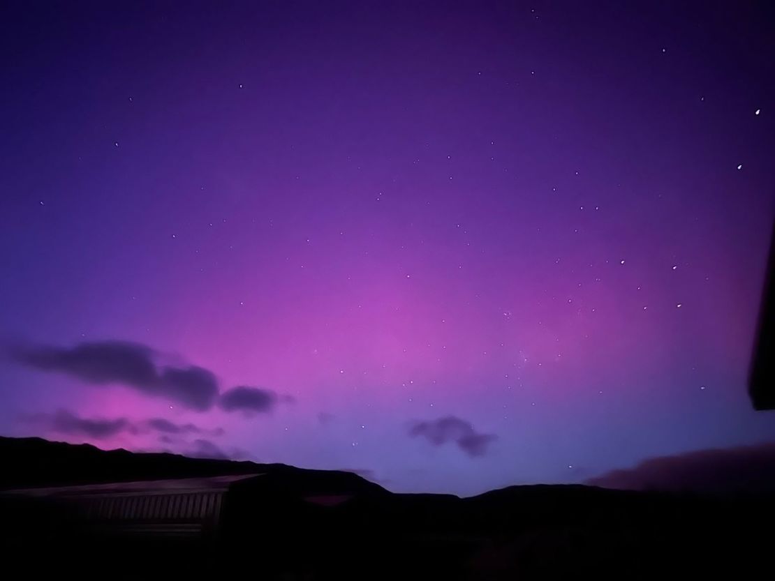 Andrew Dickson captured an image of an aurora over Central Otago, South Island of New Zealand, using his iPhone 13 plus with a three-second exposure.